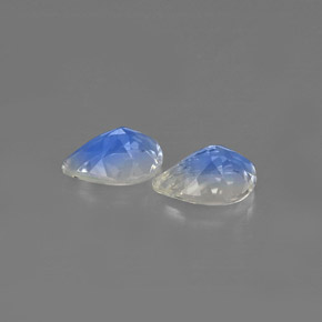 캐럿 천연 블루 화이트 레인보우 문스톤 보석, 투명한, 6.2×4.3 mm, 투명/반투명