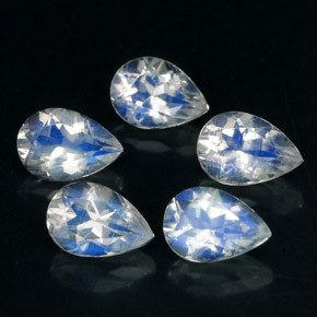 캐럿 천연 화이트 블루 레인보우 문스톤 보석, 배 모양, 6×4.2 mm, VS
