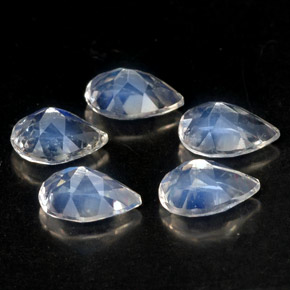 캐럿 천연 화이트 블루 레인보우 문스톤 보석, 배 모양, 6×4.2 mm, VS