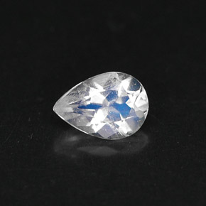 0.35캐럿 천연 화이트 블루 레인보우 문스톤, 배 모양, 5.9×4.1 mm, VS