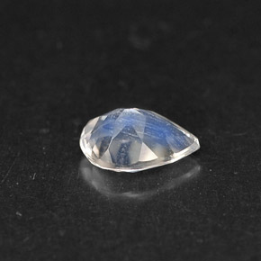 0.35캐럿 천연 화이트 블루 레인보우 문스톤, 배 모양, 5.9×4.1 mm, VS