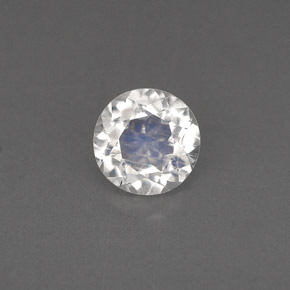 0.77캐럿 천연 블루 화이트 레인보우 문스톤, 라운드 컷, 6.09 mm, VS
