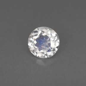 0.77캐럿 천연 블루 화이트 레인보우 문스톤, 라운드 컷, 6.09 mm, VS