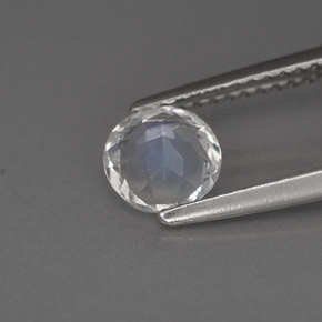 0.77캐럿 천연 블루 화이트 레인보우 문스톤, 라운드 컷, 6.09 mm, VS