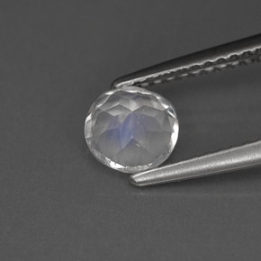 0.72캐럿 천연 블루 화이트 레인보우 문스톤, 라운드 컷, 5.98 mm, VS
