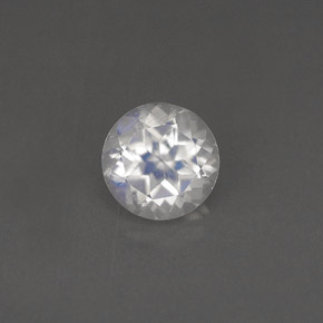 0.75캐럿 천연 블루 화이트 레인보우 문스톤, 라운드 컷, 6.03 mm, VS