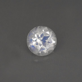 0.75캐럿 천연 블루 화이트 레인보우 문스톤, 라운드 컷, 6.03 mm, VS
