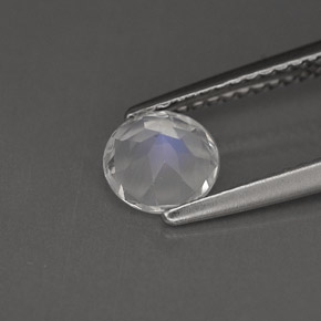 0.75캐럿 천연 블루 화이트 레인보우 문스톤, 라운드 컷, 6.03 mm, VS