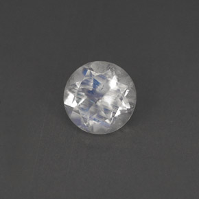 0.79캐럿 천연 블루 화이트 레인보우 문스톤, 라운드 컷, 6.08 mm, VS