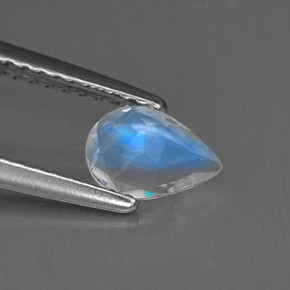 0.52캐럿 천연 블루 화이트 레인보우 문스톤, 배 모양, VVS-VS