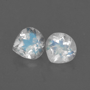 캐럿 천연 블루 화이트 레인보우 문스톤 보석, 배 모양, 5.3×5.1 mm, VS