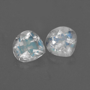 캐럿 천연 블루 화이트 레인보우 문스톤 보석, 배 모양, 5.3×5.1 mm, VS