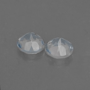 캐럿 천연 블루 화이트 레인보우 문스톤 보석, 라운드 컷, 5.21 mm, VS