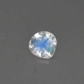 0.52캐럿 천연 블루 화이트 레인보우 문스톤, 배 모양, 5.7×5.7 mm, VS