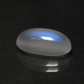 3.29캐럿 천연 블루 화이트 레인보우 문스톤, 투명한, 13.4×6.1 mm, 투명/반투명