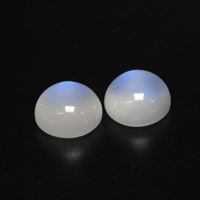 캐럿 천연 블루 화이트 레인보우 문스톤 보석, 투명한, 8.96 mm, 투명/반투명