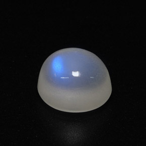 3.52캐럿 천연 블루 화이트 레인보우 문스톤, 투명한, 9.2×7.8 mm, 투명/반투명