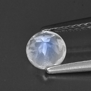 0.49캐럿 천연 블루 화이트 레인보우 문스톤, 투명한, 투명/반투명