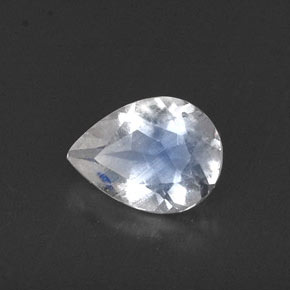 0.53캐럿 천연 블루 화이트 레인보우 문스톤, 투명한, 6.7×4.9 mm, 투명/반투명