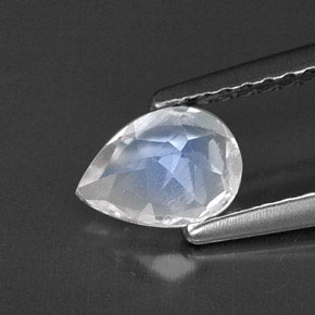 0.53캐럿 천연 블루 화이트 레인보우 문스톤, 투명한, 6.7×4.9 mm, 투명/반투명