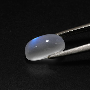 1.39캐럿 천연 블루 화이트 레인보우 문스톤, 투명한, 투명/반투명