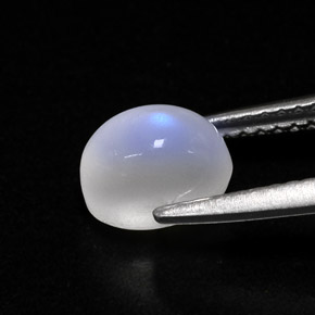 1.78캐럿 천연 블루 화이트 레인보우 문스톤, 투명한, 7.6×5.8 mm, 투명/반투명