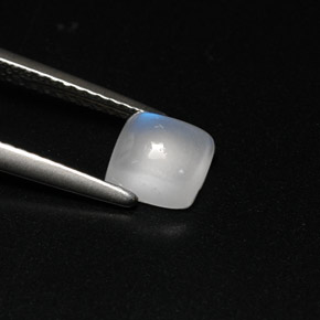 1.08캐럿 천연 블루 화이트 레인보우 문스톤, 투명한, 6×5.7 mm, 투명/반투명