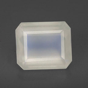 6.76캐럿 천연 블루 화이트 레인보우 문스톤, 투명한, 12.3×10.6 mm, 투명/반투명