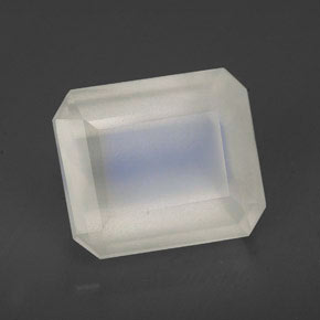6.76캐럿 천연 블루 화이트 레인보우 문스톤, 투명한, 12.3×10.6 mm, 투명/반투명