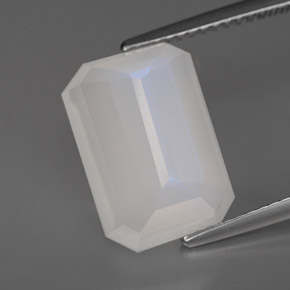 6.93캐럿 천연 블루 화이트 레인보우 문스톤, 투명한, 13.6×9.5 mm, 투명/반투명