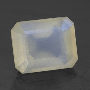 5.10캐럿 천연 블루 화이트 레인보우 문스톤, 투명한, 11.5×9.2 mm, 투명/반투명