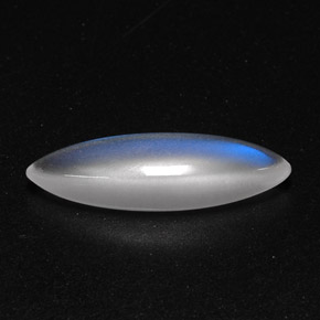 2.14캐럿 천연 블루 화이트 레인보우 문스톤, 투명한, 16.5×5.1 mm, 투명/반투명