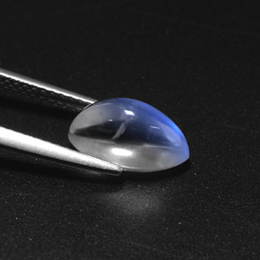 2.65캐럿 천연 블루 화이트 레인보우 문스톤, 마퀴즈, 11.1×6 mm, 투명한