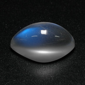 2.77캐럿 천연 블루 화이트 레인보우 문스톤, 투명한, 10.9×6.3 mm, 투명/반투명