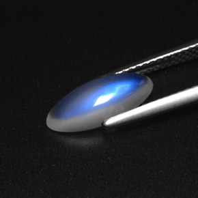 1.72캐럿 천연 블루 화이트 레인보우 문스톤, 투명한, 투명/반투명