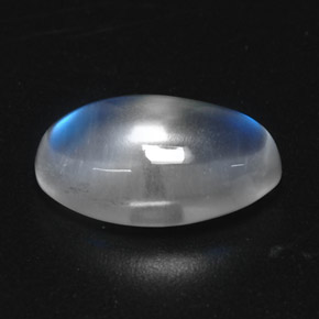 2.88캐럿 천연 블루 화이트 레인보우 문스톤, 타원형 컷, 12×7.7 mm, 투명한