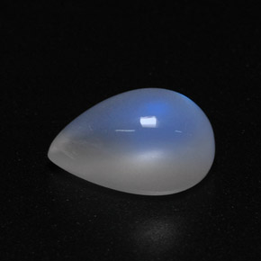 2.99캐럿 천연 블루 화이트 레인보우 문스톤, 투명한, 11×7.2 mm, 투명/반투명
