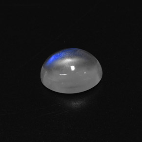 2.78캐럿 천연 블루 화이트 레인보우 문스톤, 타원형 컷, 9.9×8 mm, 투명한