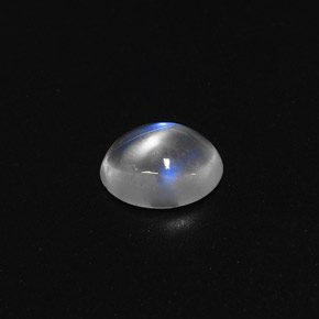 1.57캐럿 천연 블루 화이트 레인보우 문스톤, 타원형 컷, 8.8×7.1 mm, 투명한