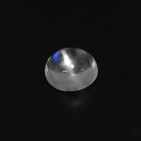 2.34캐럿 천연 블루 화이트 레인보우 문스톤, 타원형 컷, 8.6×7.6 mm, 투명한