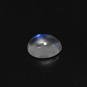 1.85캐럿 천연 블루 화이트 레인보우 문스톤, 타원형 컷, 9×6.7 mm, 투명한