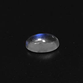 1.50캐럿 천연 블루 화이트 레인보우 문스톤, 타원형 컷, 9.3×5.8 mm, 투명한