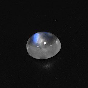 2.42캐럿 천연 블루 화이트 레인보우 문스톤, 타원형 컷, 8.9×7.9 mm, 투명한