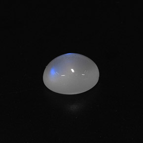 2.23캐럿 천연 블루 화이트 레인보우 문스톤, 타원형 컷, 8.9×7 mm, 투명한