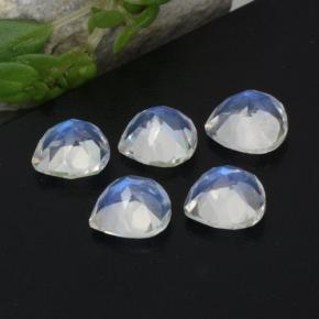 1.89캐럿 천연 푸르스름한 화이트 레인보우 문스톤 보석, 배 모양, 4.9×4.8 mm, 투명한