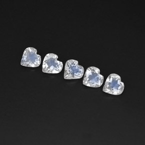 캐럿 천연 블루 화이트 레인보우 문스톤 보석, 하트 모양, 4.9×4.9 mm, 투명한