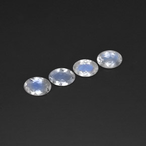 캐럿 천연 블루 화이트 레인보우 문스톤 보석, 타원형 컷, 5.7×3.9 mm, 투명한