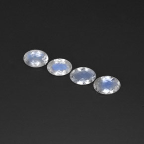 캐럿 천연 블루 화이트 레인보우 문스톤 보석, 타원형 컷, 5.7×3.9 mm, 투명한