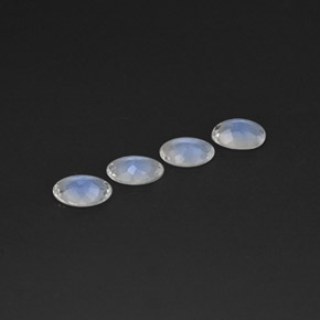 캐럿 천연 블루 화이트 레인보우 문스톤 보석, 타원형 컷, 5.7×3.9 mm, 투명한