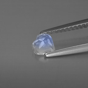 0.29캐럿 천연 블루 화이트 레인보우 문스톤, 하트 모양, 4.8×4.8 mm, 투명한